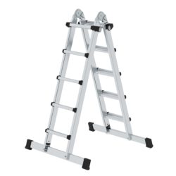 Teleskopleiter 4-teilig mit Traverse 4x5 Sprossen Firma RIESA